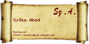 Szőke Abod névjegykártya